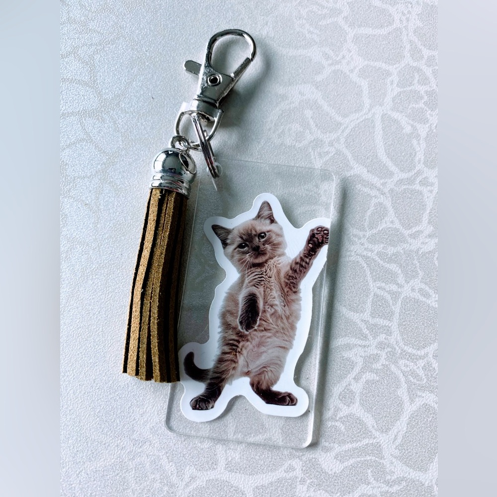 Cat Keychain with Tassel